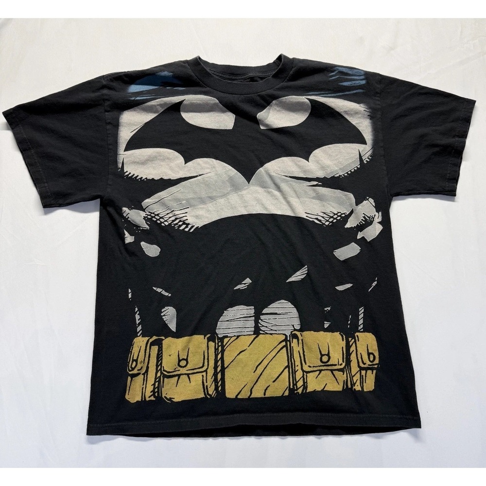 Batman T Shirt‎ Mens Large Black Cotton Superhero Bat Signal DC Comics Graphic